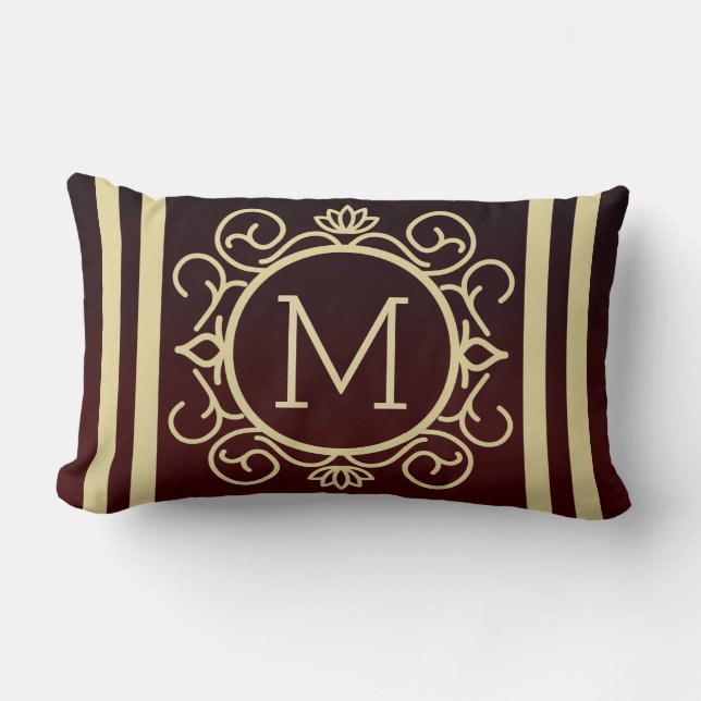 Retro Monogram Lumbar Cushion (Front)