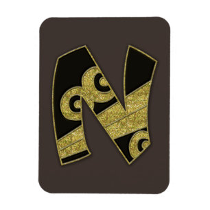 retro monogram - N Magnet