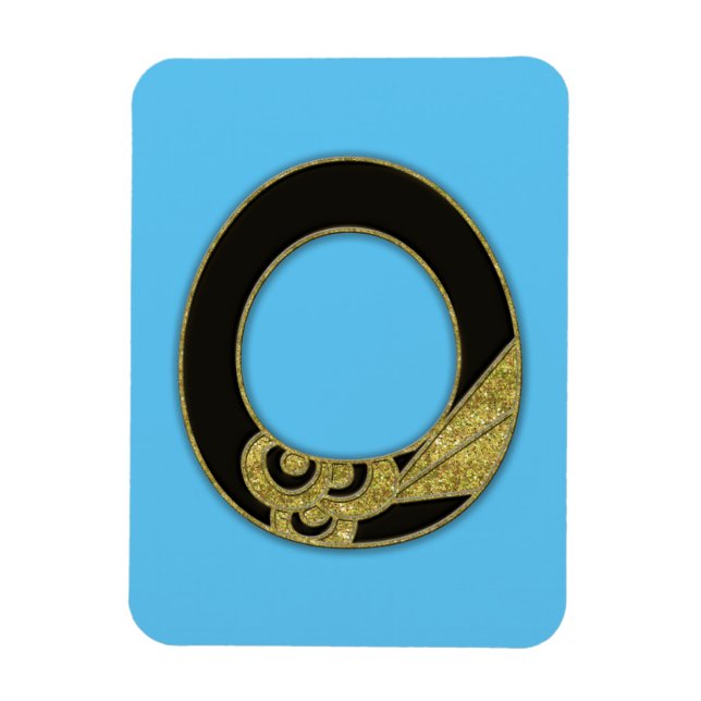 retro monogram - O Magnet (Vertical)