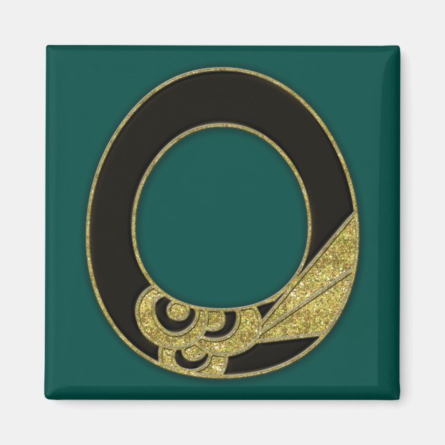 retro monogram - O Magnet (Front)