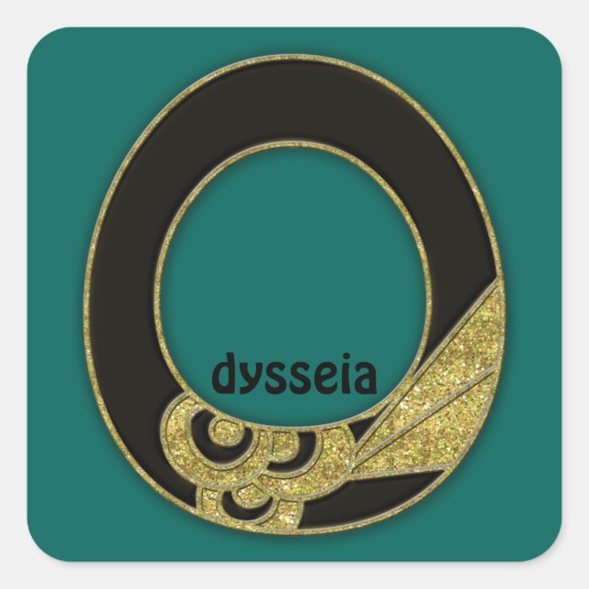 retro monogram - O Square Sticker (Front)