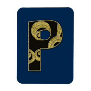 retro monogram - P Magnet