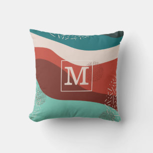 Retro Monogram Personalized Throw Pillow