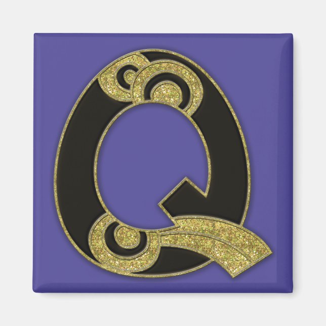 retro monogram - Q Magnet (Front)