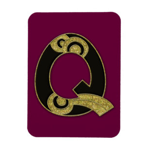 retro monogram - Q Magnet