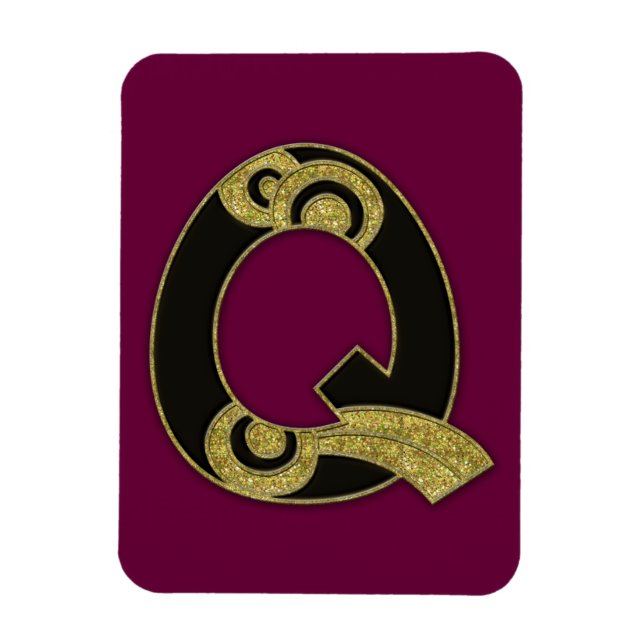 retro monogram - Q Magnet (Vertical)