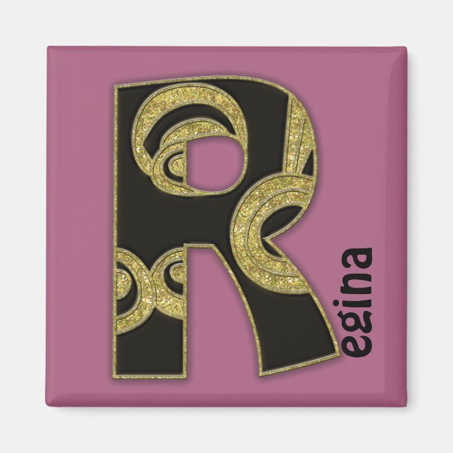 retro monogram - R Magnet (Front)
