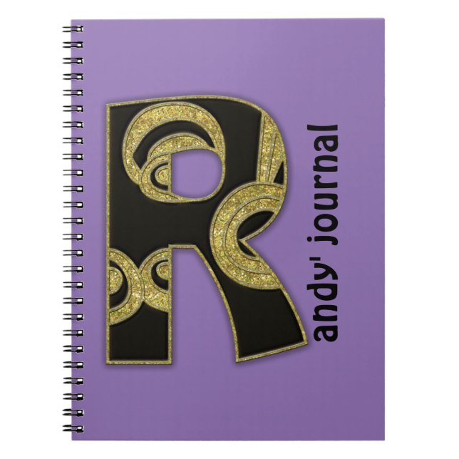 retro monogram - R Notebook (Front)