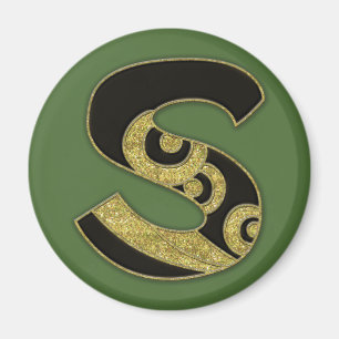 retro monogram - S Magnet