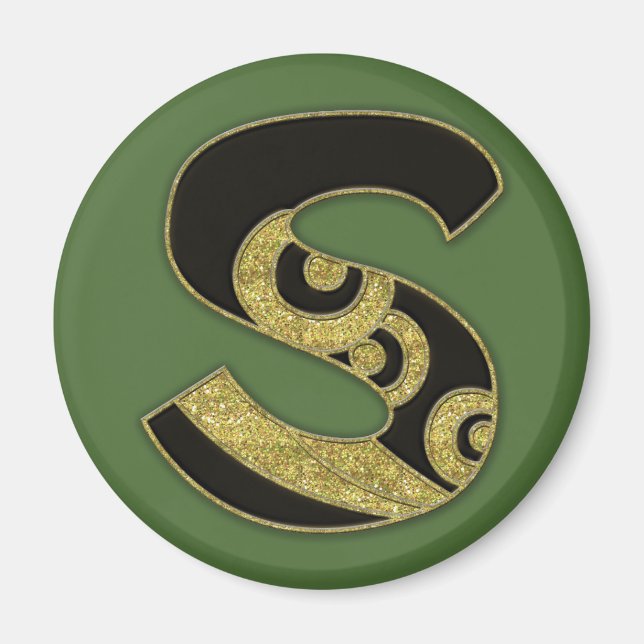 retro monogram - S Magnet (Front)
