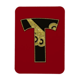 retro monogram - T Magnet