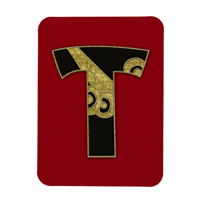 retro monogram - T Magnet (Vertical)