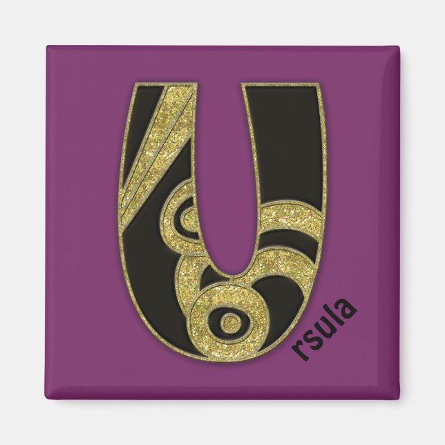 retro monogram - U Magnet (Front)