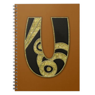 retro monogram - U Notebook
