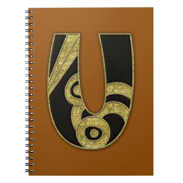 retro monogram - U Notebook (Front)