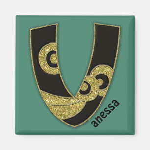 retro monogram - V Magnet
