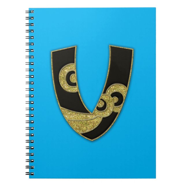 retro monogram - V Notebook (Front)