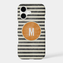 Retro Monogram Weathered Black White Stripes