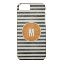Retro Monogram Weathered Black White Stripes