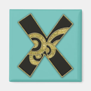 retro monogram - X Magnet