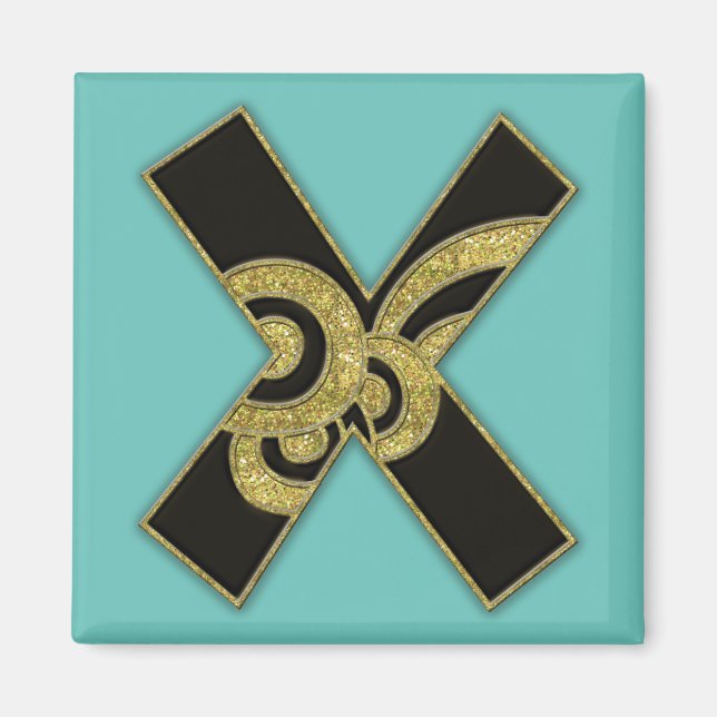retro monogram - X Magnet (Front)