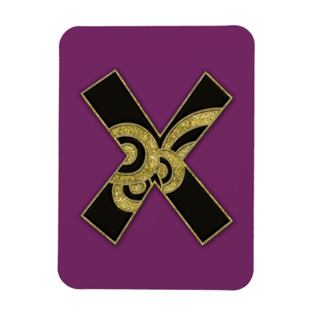 retro monogram - x magnet (Vertical)