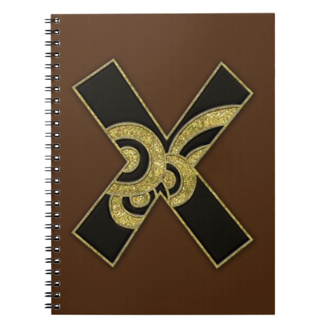 retro monogram - X Notebook (Front)