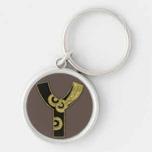 retro monogram - Y Key Ring