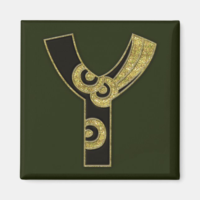 retro monogram - Y Magnet (Front)