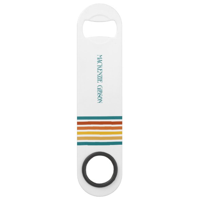 Retro Monogrammed Minimalist Stripes (Front)