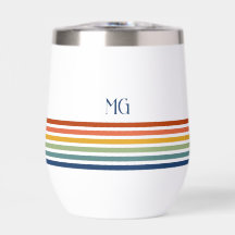 Retro Monogrammed Minimalist Stripes