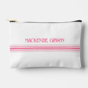 Retro Monogrammed Minimalist Stripes Accessory Bag