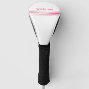 Retro Monogrammed Minimalist Stripes Golf Head Cover