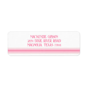 Retro Monogrammed Minimalist Stripes Return Address Label