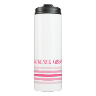 Retro Monogrammed Minimalist Stripes Thermal Tumbler