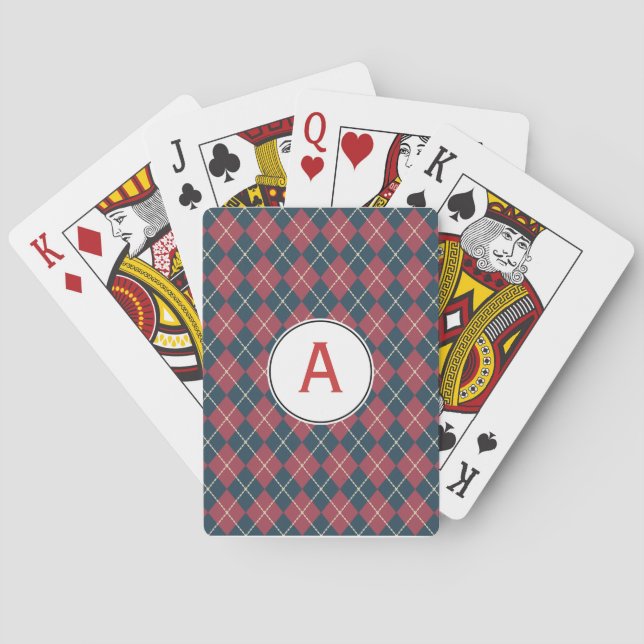 Retro Monogrammed Playing Cards (Back)