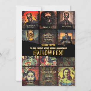 Retro Monster Movie Horror Halloween Party Invitation