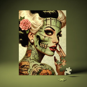 Retro Monster  Pin-up Jigsaw Puzzle