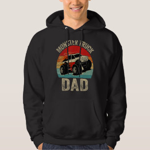 Retro Monster Truck Dad Vintage Sunset Truck Fathe Hoodie