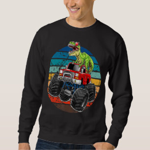 Retro Monster Truck Dinosaur Vintage Sunset  For B Sweatshirt