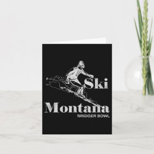 Retro Montana Bridger Bowl Skiing Tee Card