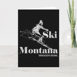 Retro Montana Bridger Bowl Skiing Tee Card
