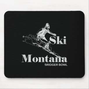 Retro Montana Bridger Bowl Skiing Tee Mouse Pad