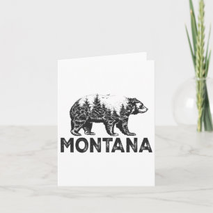 Retro Montana Grizzly Bear Nature Hiking Camping V Card