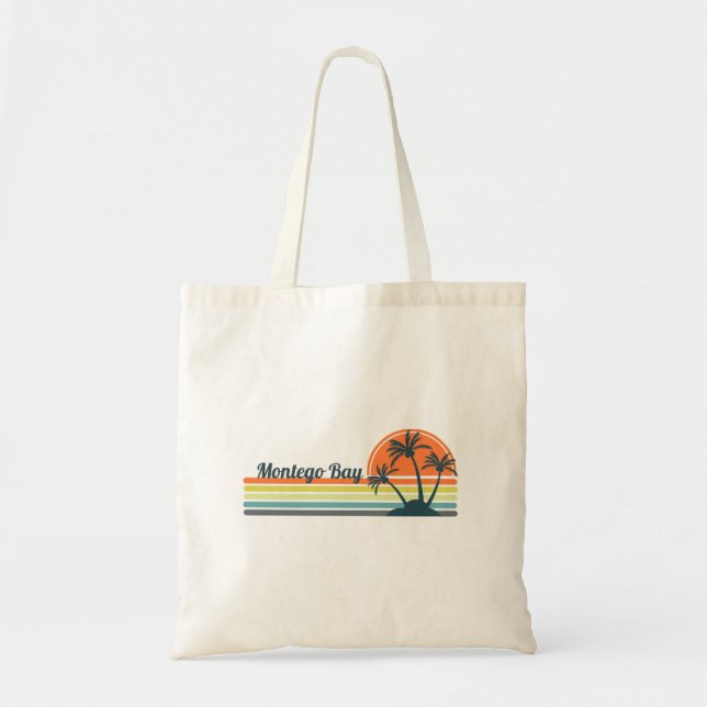 Retro Montego Bay Sunset Tote Bag (Front)