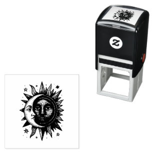 Retro Moon and Sun Self-inking Stamp