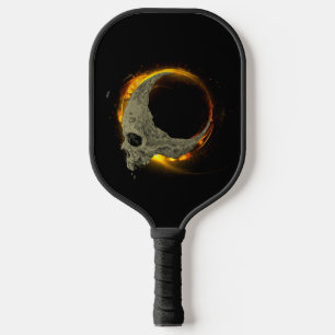  Retro moon Dead Burning Skull in Fire  Pickleball Paddle