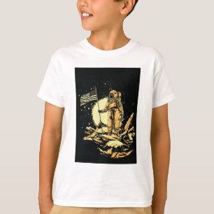 Retro Moon Landing Astronaut Flag Tee