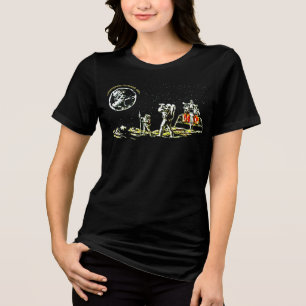 Retro Moon Landing - Astronaut Sci-Fi Vintage Tri-Blend Shirt