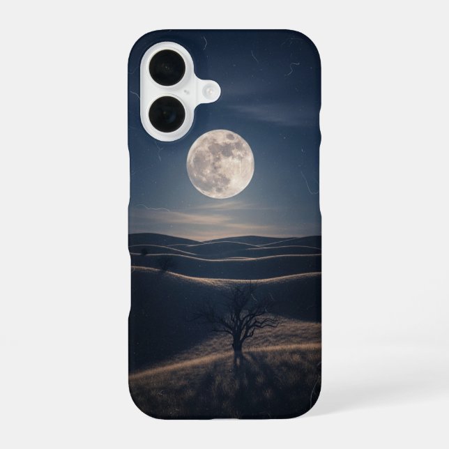 Retro Moonlight Hills iPhone 16 Case (Back)